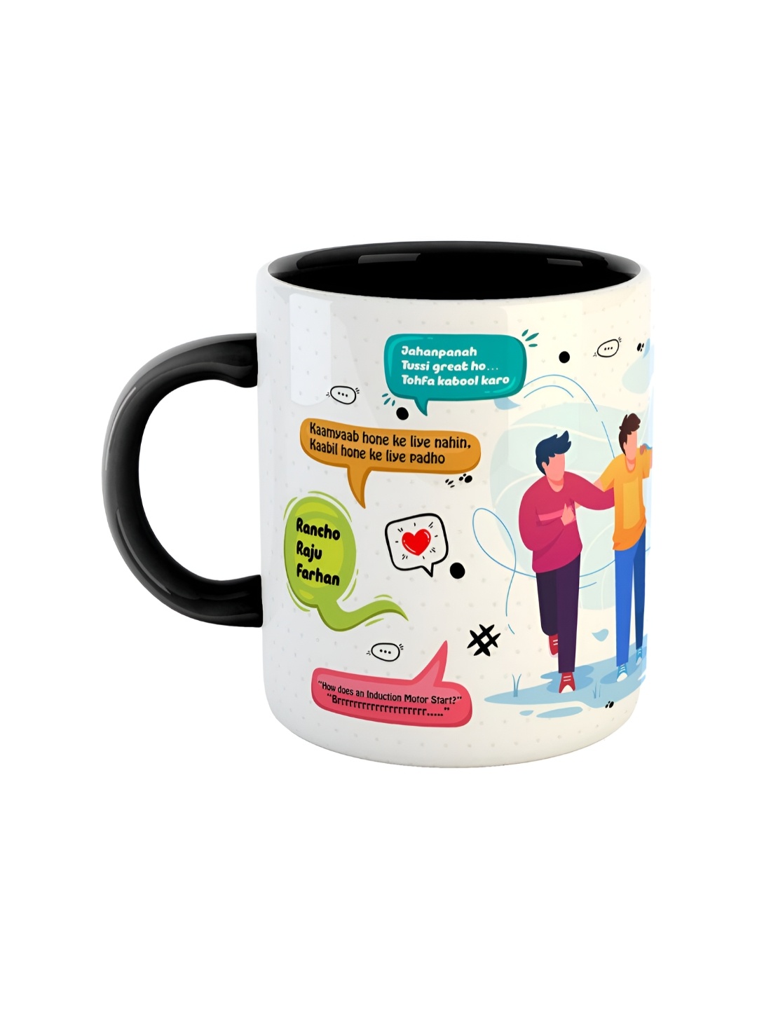 

ARTBUG Black & White Printed Ceramic Glossy Dishwasher And Microwave Safe Mug 350ml