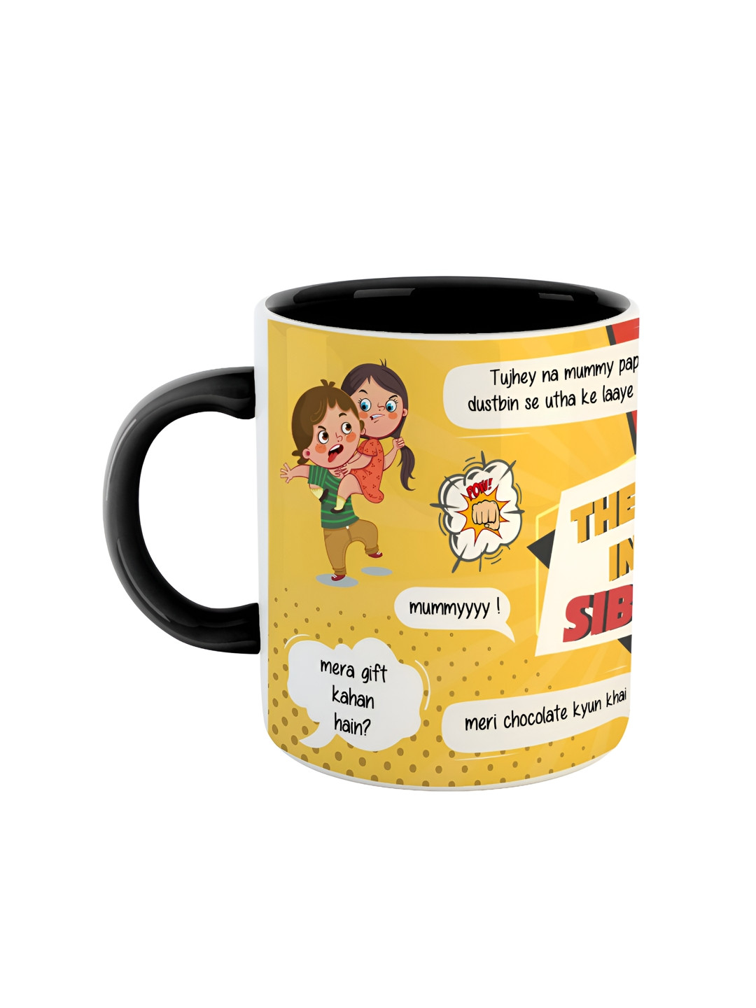 

ARTBUG Black Printed Ceramic Glossy Mug 350 ml