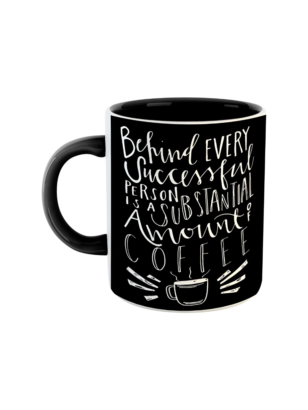 

ARTBUG Black & White Text Or Slogans Printed Ceramic Glossy Mug 350ml