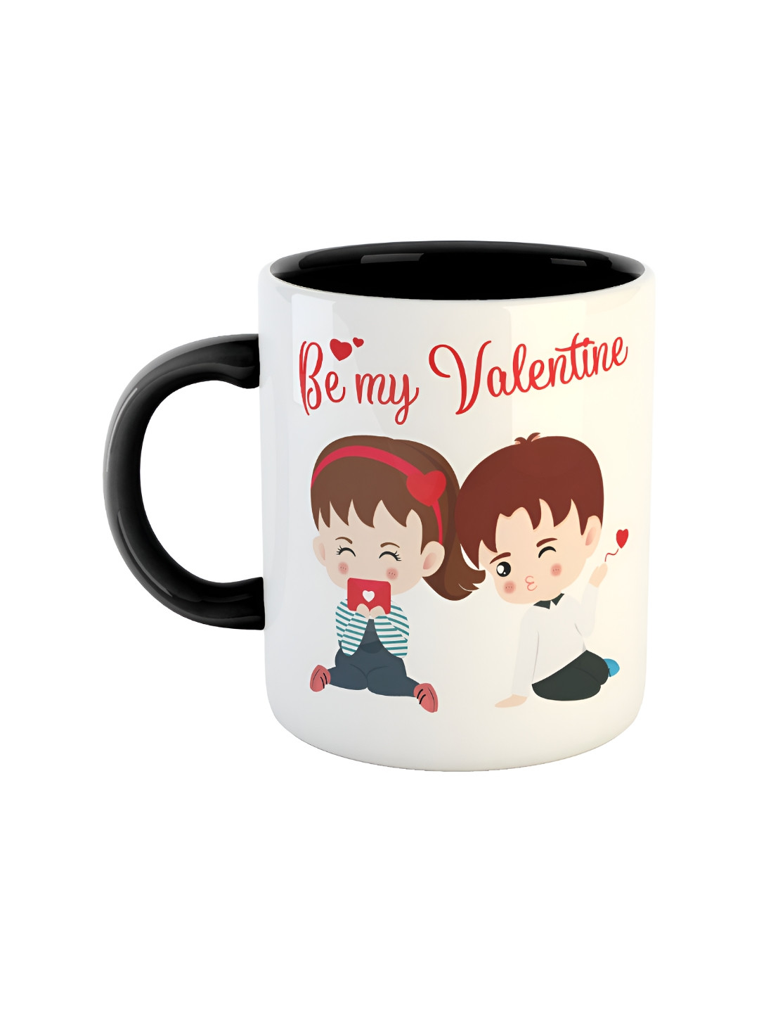 

ARTBUG Black & White Be My Valentine Printed Ceramic Glossy Mug 350 ml