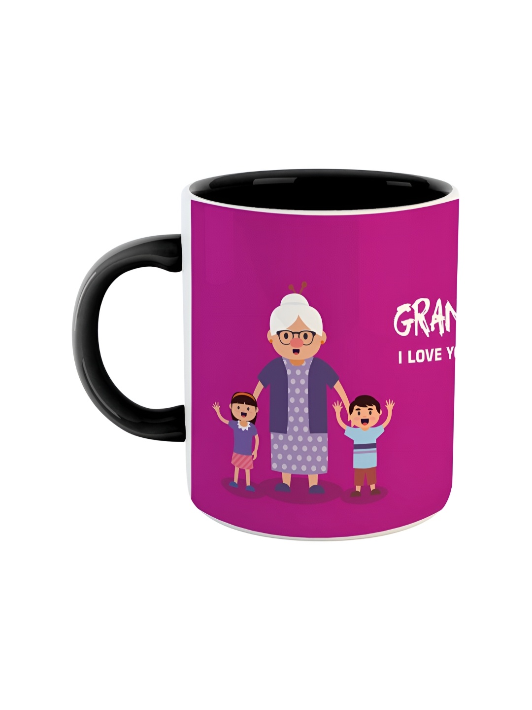

ARTBUG Black & Purple Printed Ceramic Glossy Mug 350ml