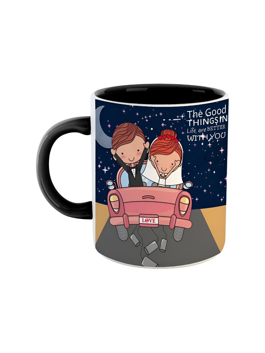 

ARTBUG Black & Blue Graphic Printed Ceramic Glossy Mug 350 ml