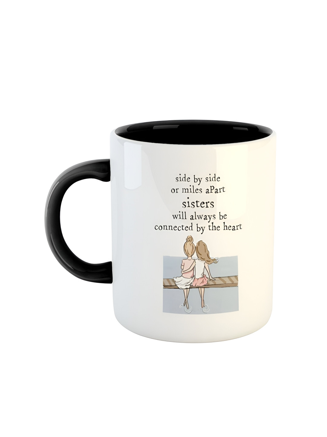 

ARTBUG Black Printed Ceramic Glossy Mug 350 ml