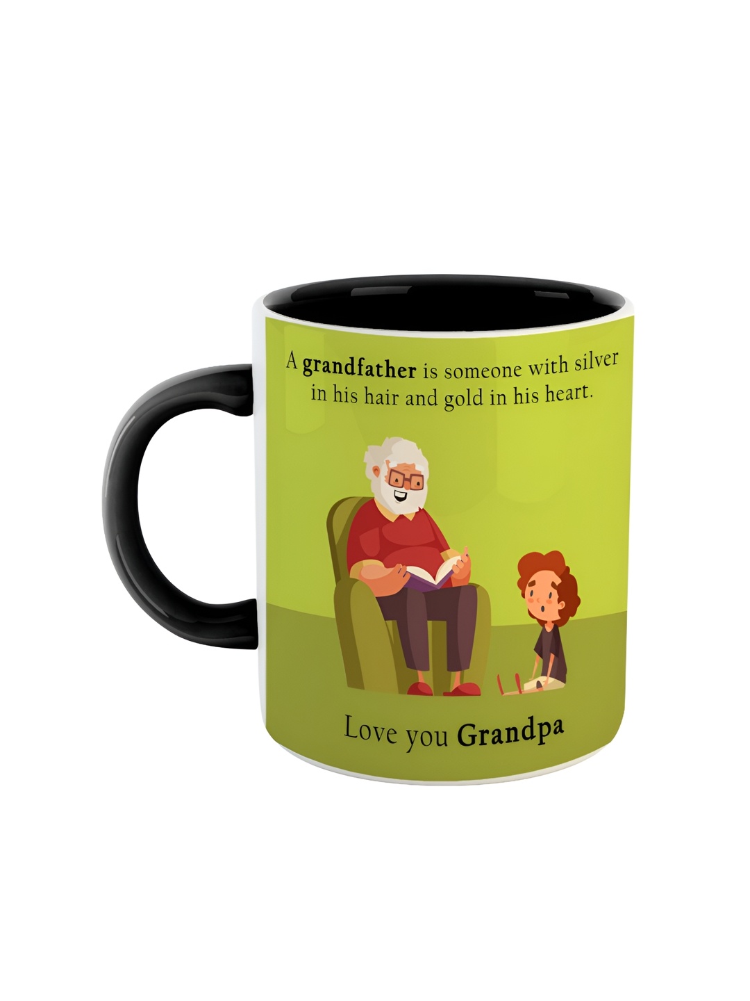 

ARTBUG Black & Green Printed Ceramic Glossy Mug 350 ml