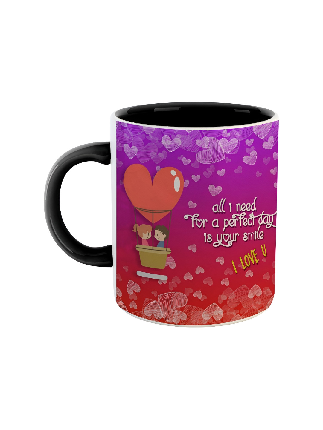 

ARTBUG Black & Purple Printed Ceramic Glossy Mug 330 ml
