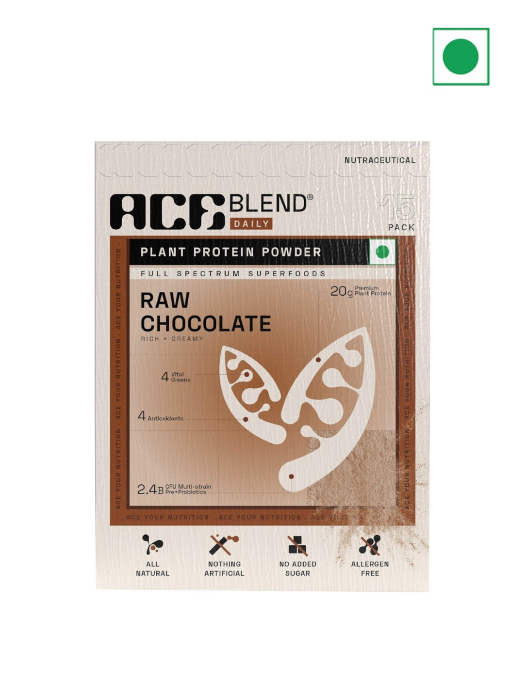 

Ace Blend DAILY Raw Chocolate 15 Sachet, Brown