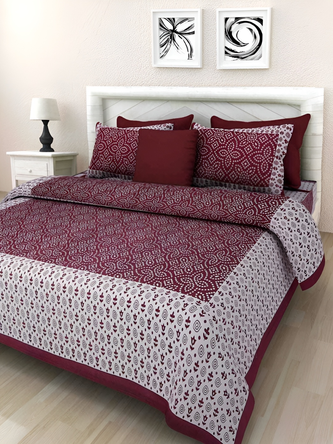 

Sohibe Multicoloured 144 TC 2 King Bedsheet with 2 Pillow Covers, Multi