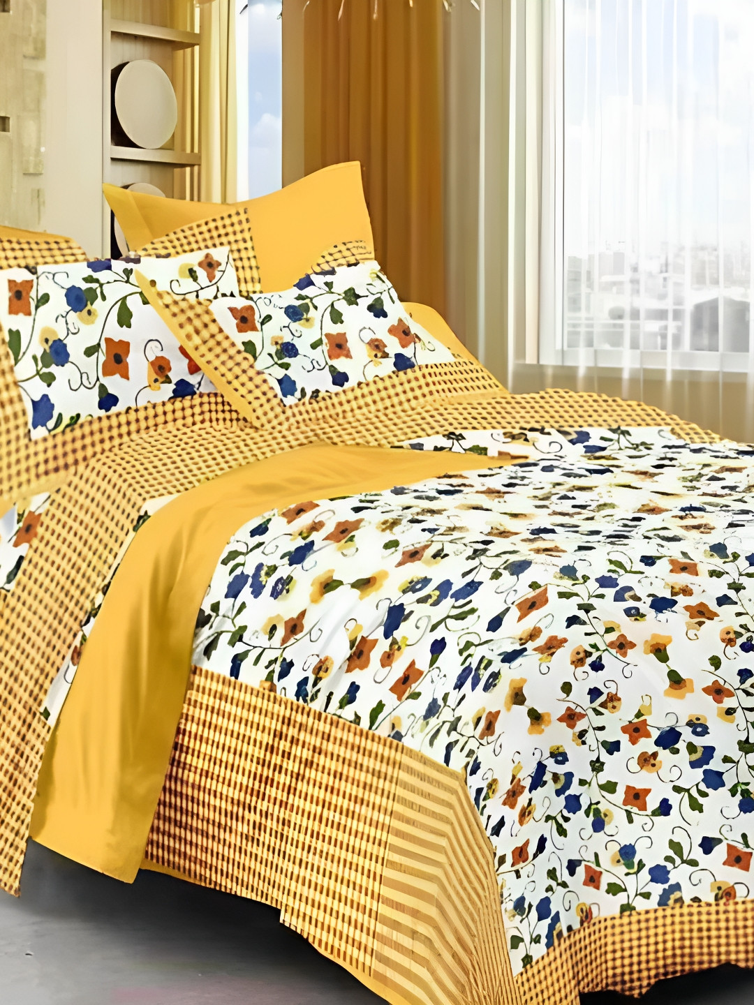 

Sohibe Pink 144 TC King Bedsheet with 1 Pillow Covers