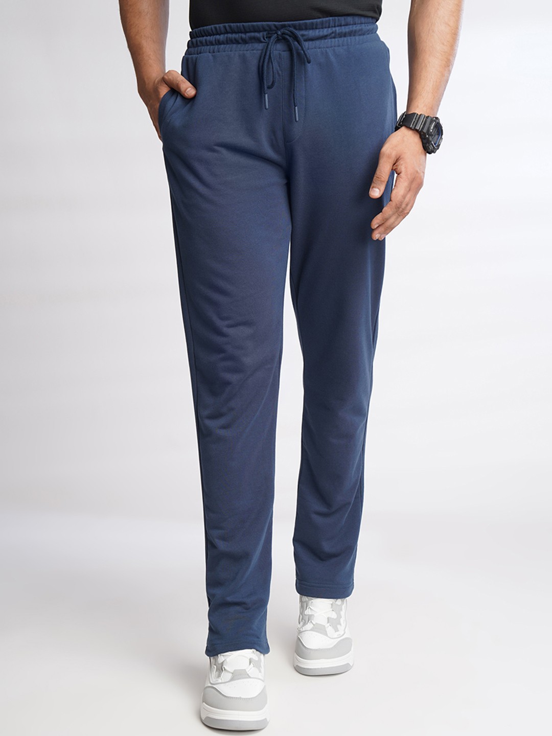 

ONE SKY Men Mid Rise Track Pants, Navy blue