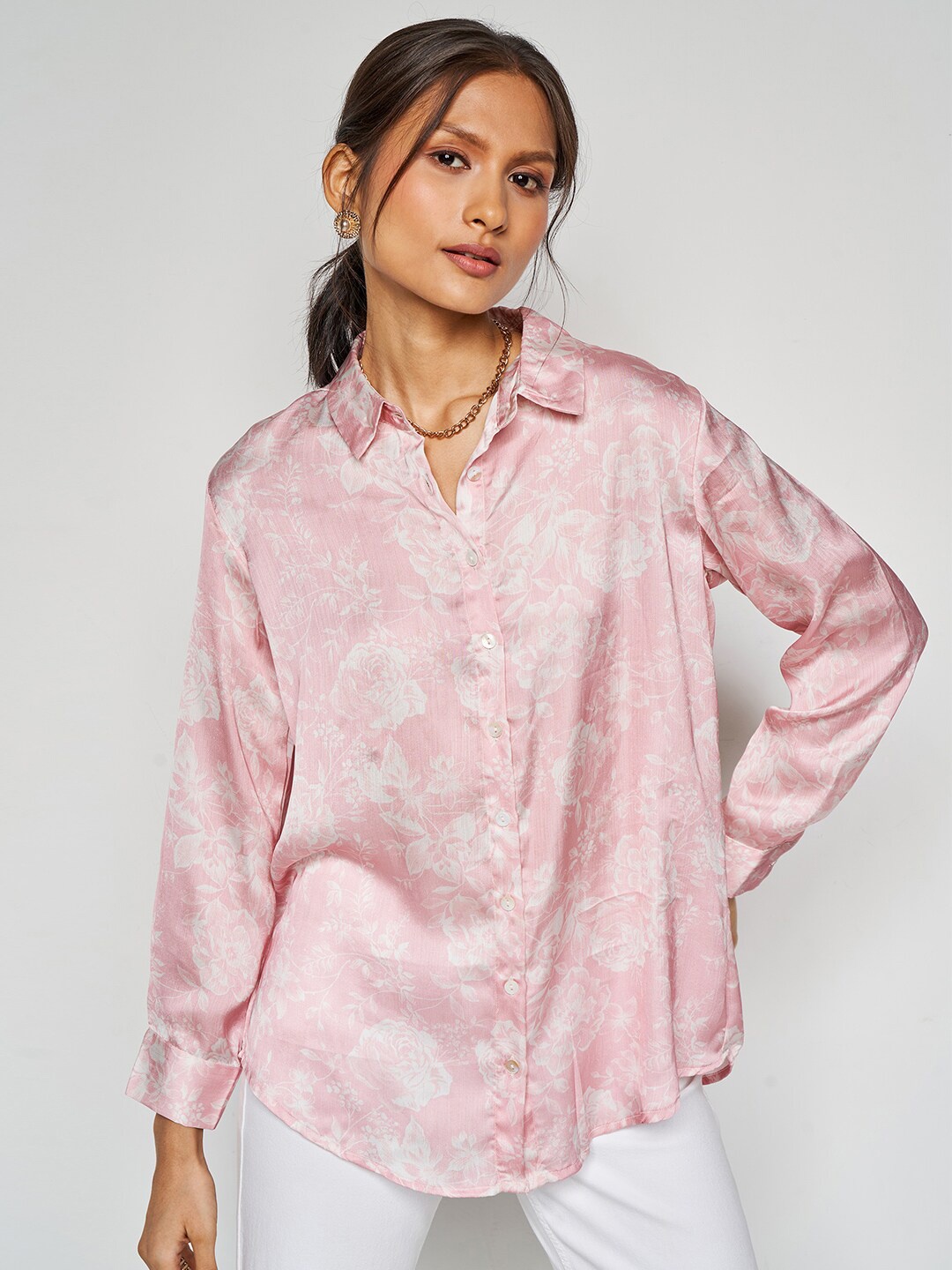 

AND Floral Printed Casual Shirt, Pink