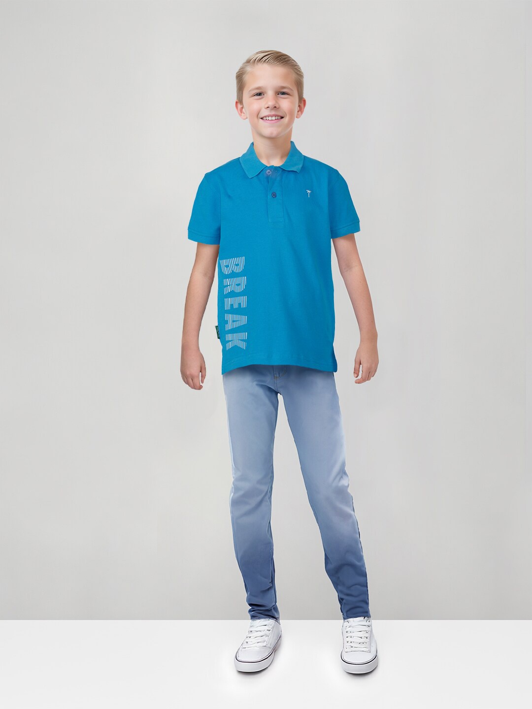 

Gini and Jony Boys Striped Polo Collar Short Sleeves Cotton T-shirt, Blue