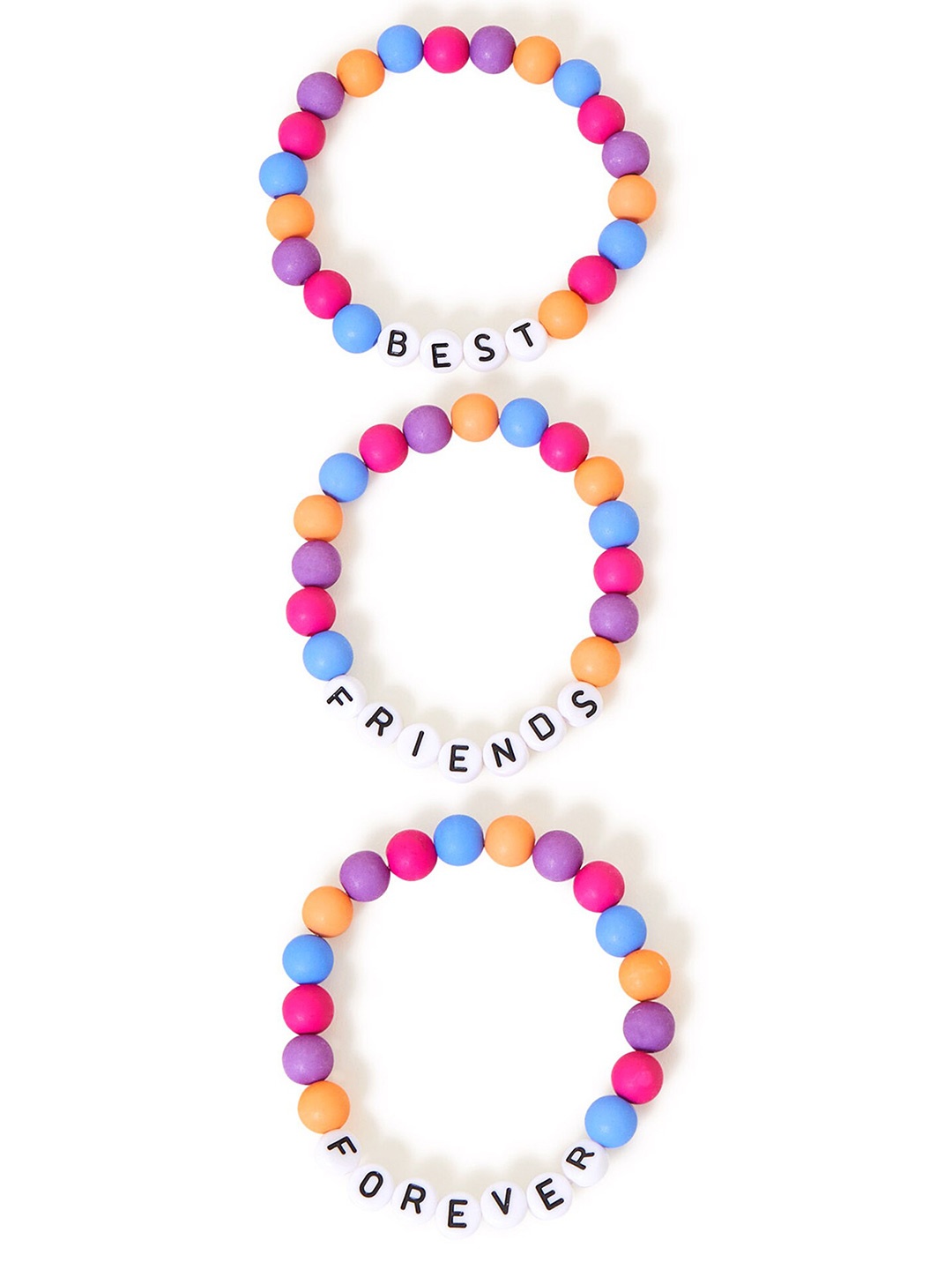 

Accessorize Girls Set of 3 Beaded Elasticated Bracelets, Pink