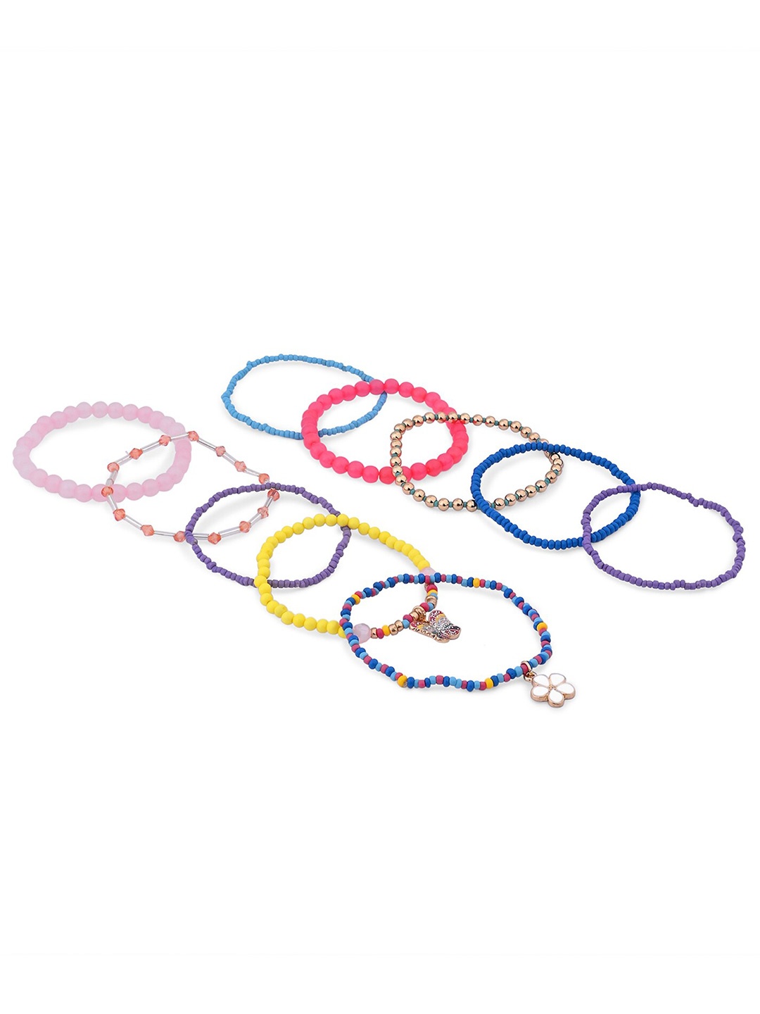 

Accessorize Girls Set of 10 Beaded Elasticated Bracelets, Yellow