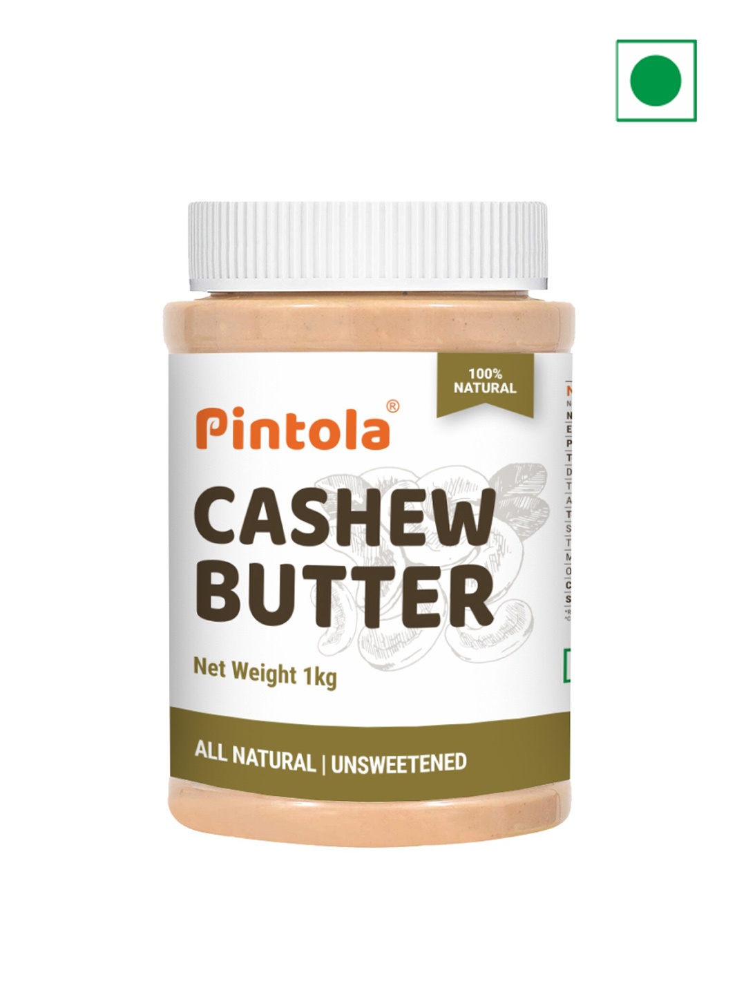 

Pintola All Natural Cashew Butter -1Kg, White