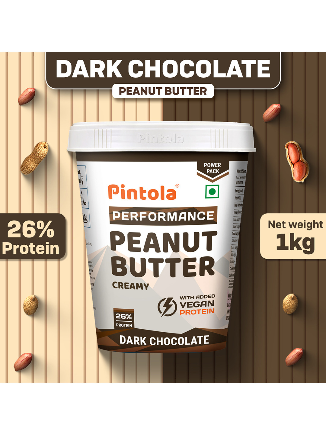 

Pintola Dark Chocolate Performance Series Peanut Butter (Creamy) - 1kg, White