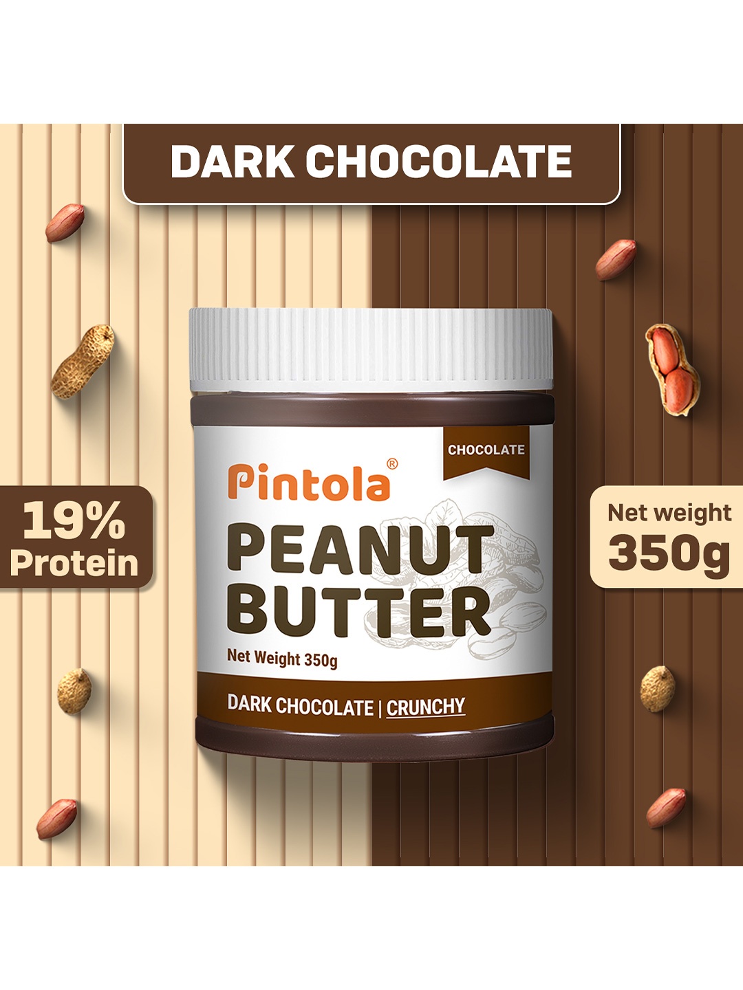 

Pintola Peanut Butter Chocolate Flavour Crunchy -350g, White