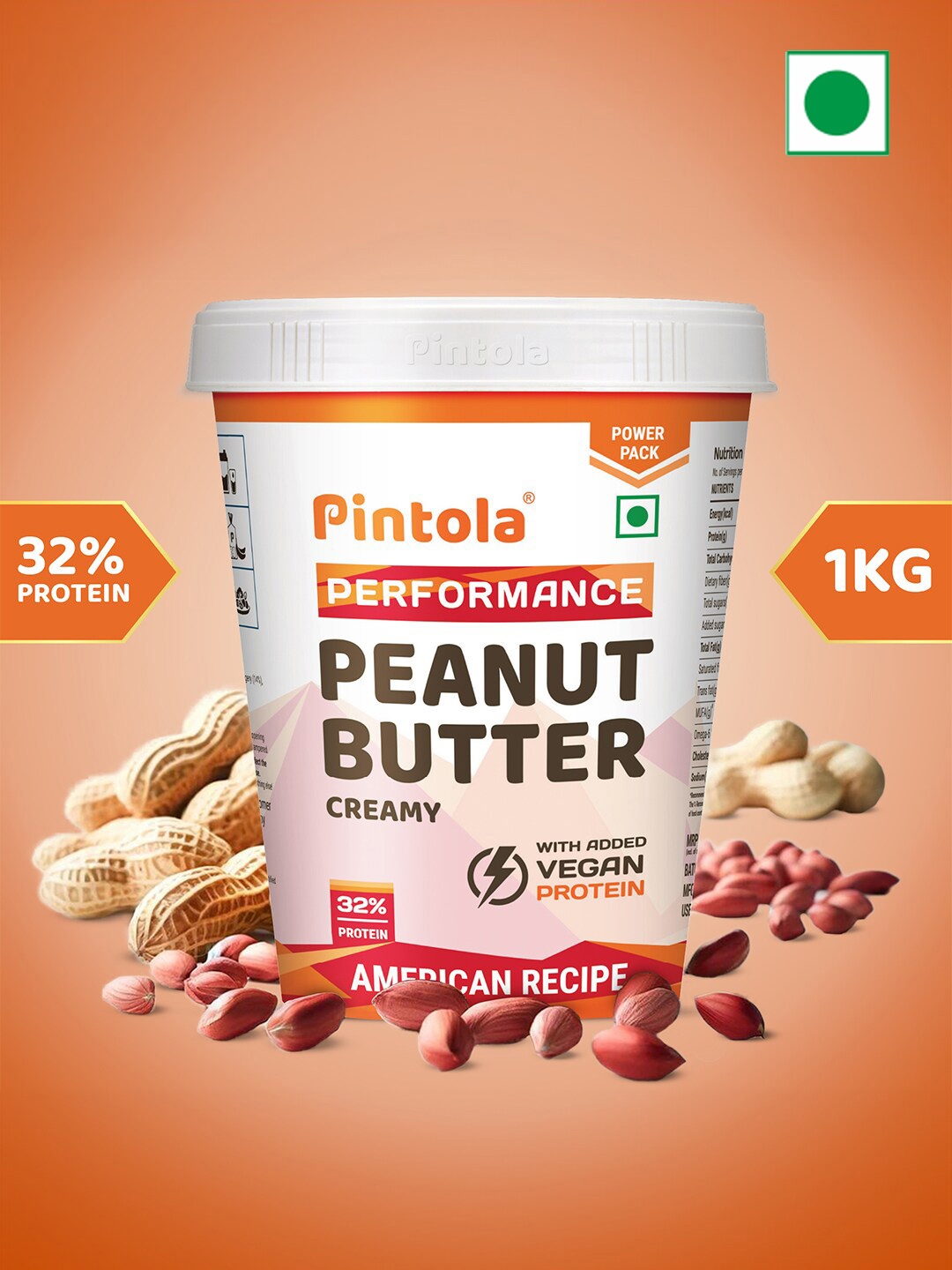 

Pintola American Recipe Performance Series Peanut Butter -1kg, White