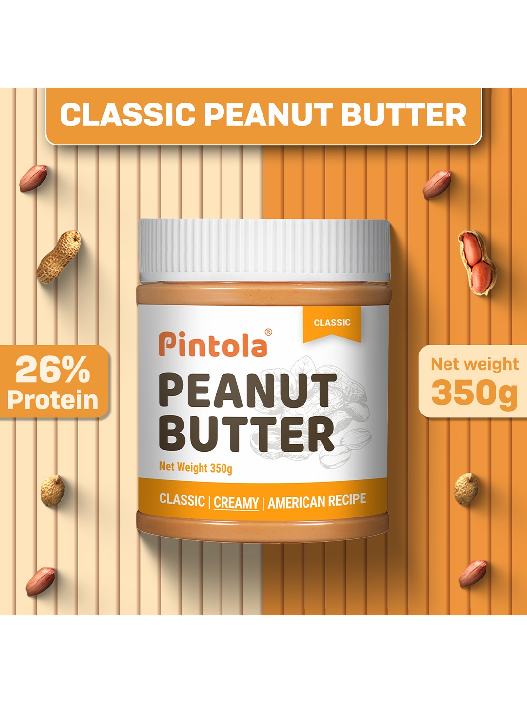 

Pintola Classic Peanut Butter Creamy -350g, White