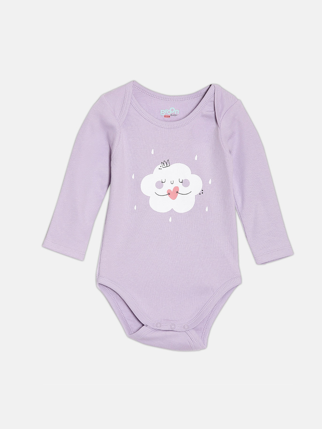 

Broon Infants Printed Organic Cotton Bodysuit, Purple