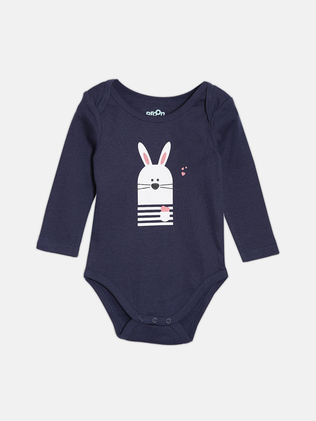 

Broon Infants Printed Skin Friendly Organic Cotton Bodysuit, Navy blue