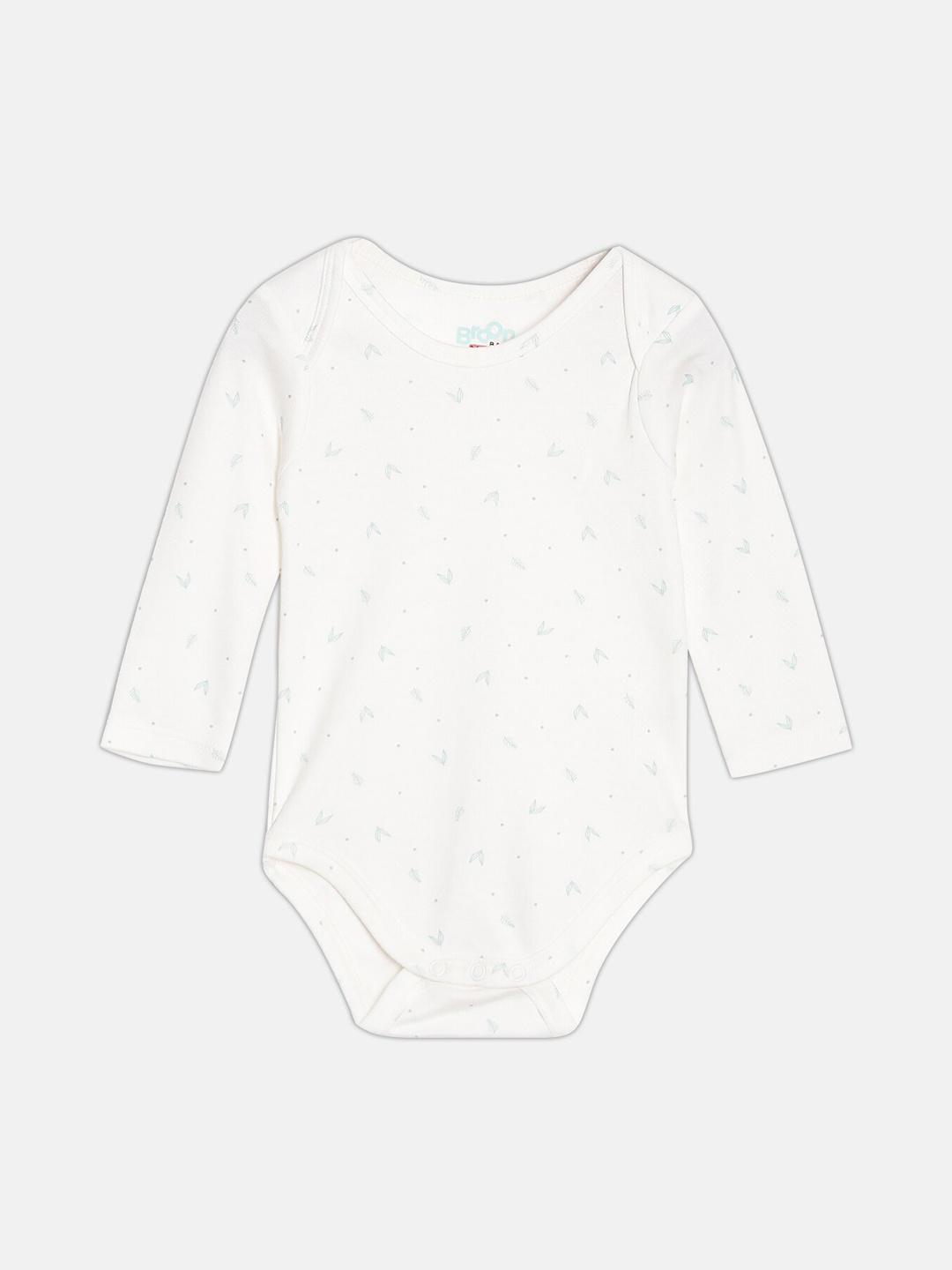 

Broon Infants Printed Skin Friendly Organic Cotton Bodysuit, White