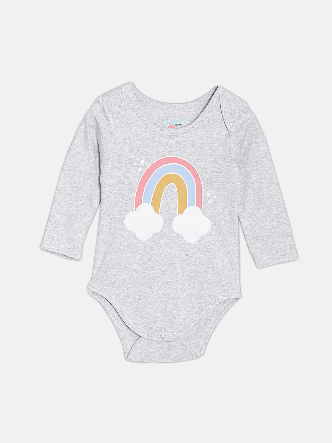 

Broon Infants Printed Skin Friendly Organic Cotton Bodysuit, Grey