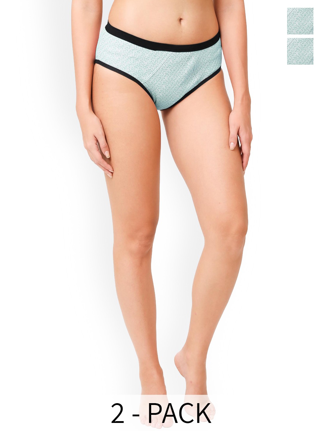 

CareDone Pack Of 2 Printed Reusable Leak-Proof Cotton Period Briefs, Green