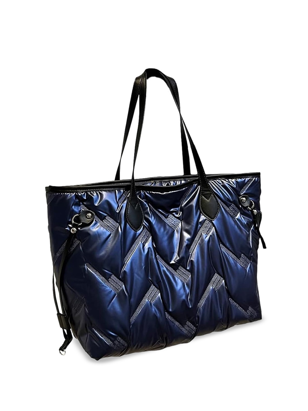 

INKMILAN Textured Structured Shoulder Bag, Blue
