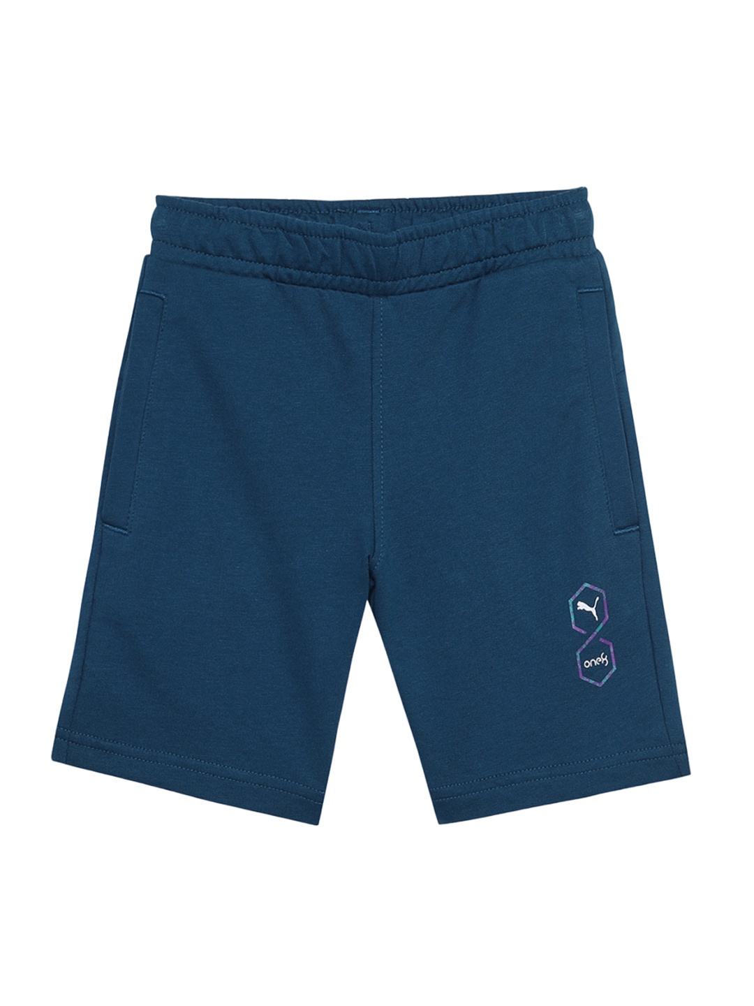 

one8 x PUMA Boys Mid Rise Cotton Shorts, Blue