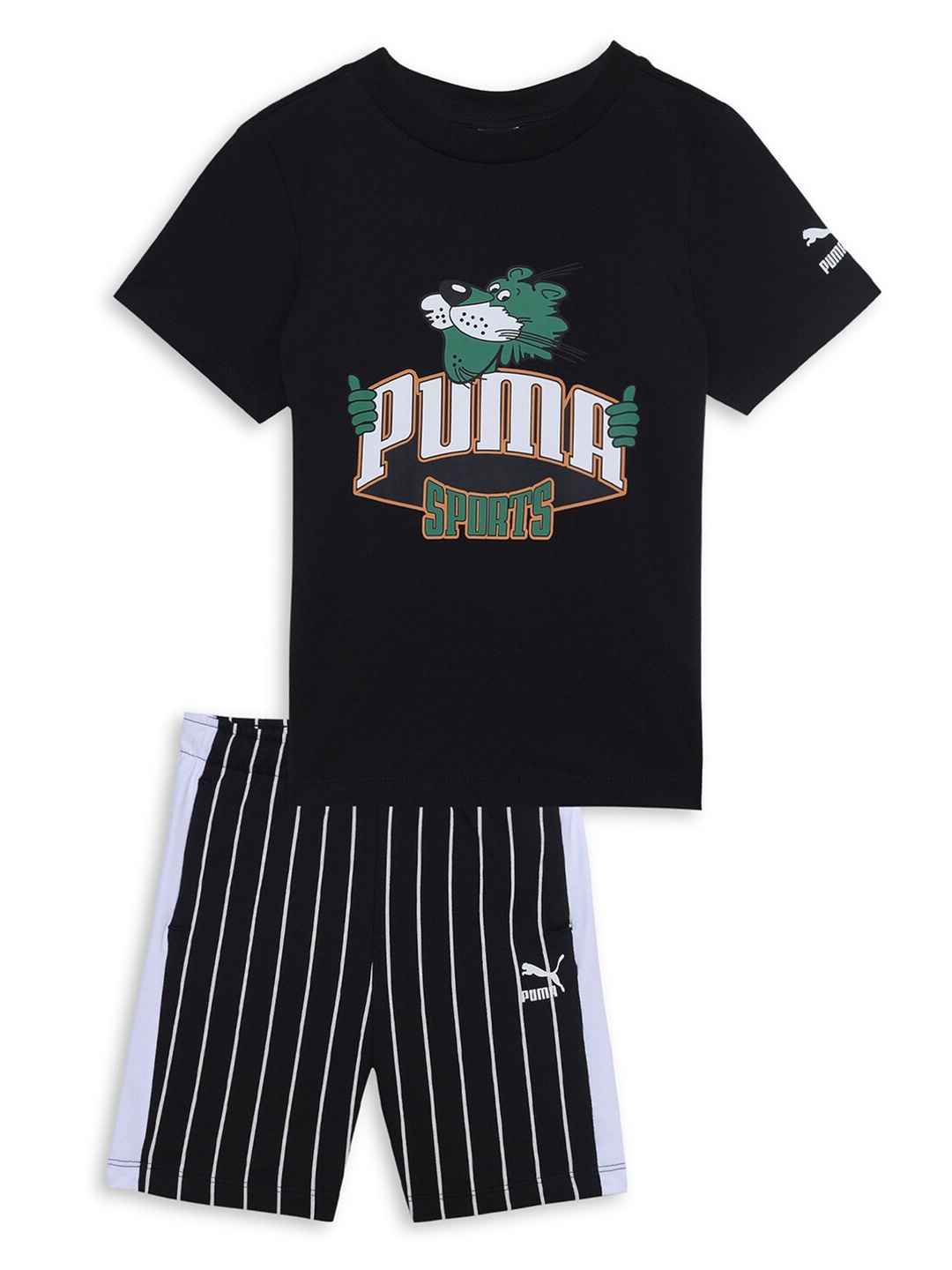 

Puma Infants MINICATS FANBASE Brand Logo Printed Pure Cotton Clothing Set, Black