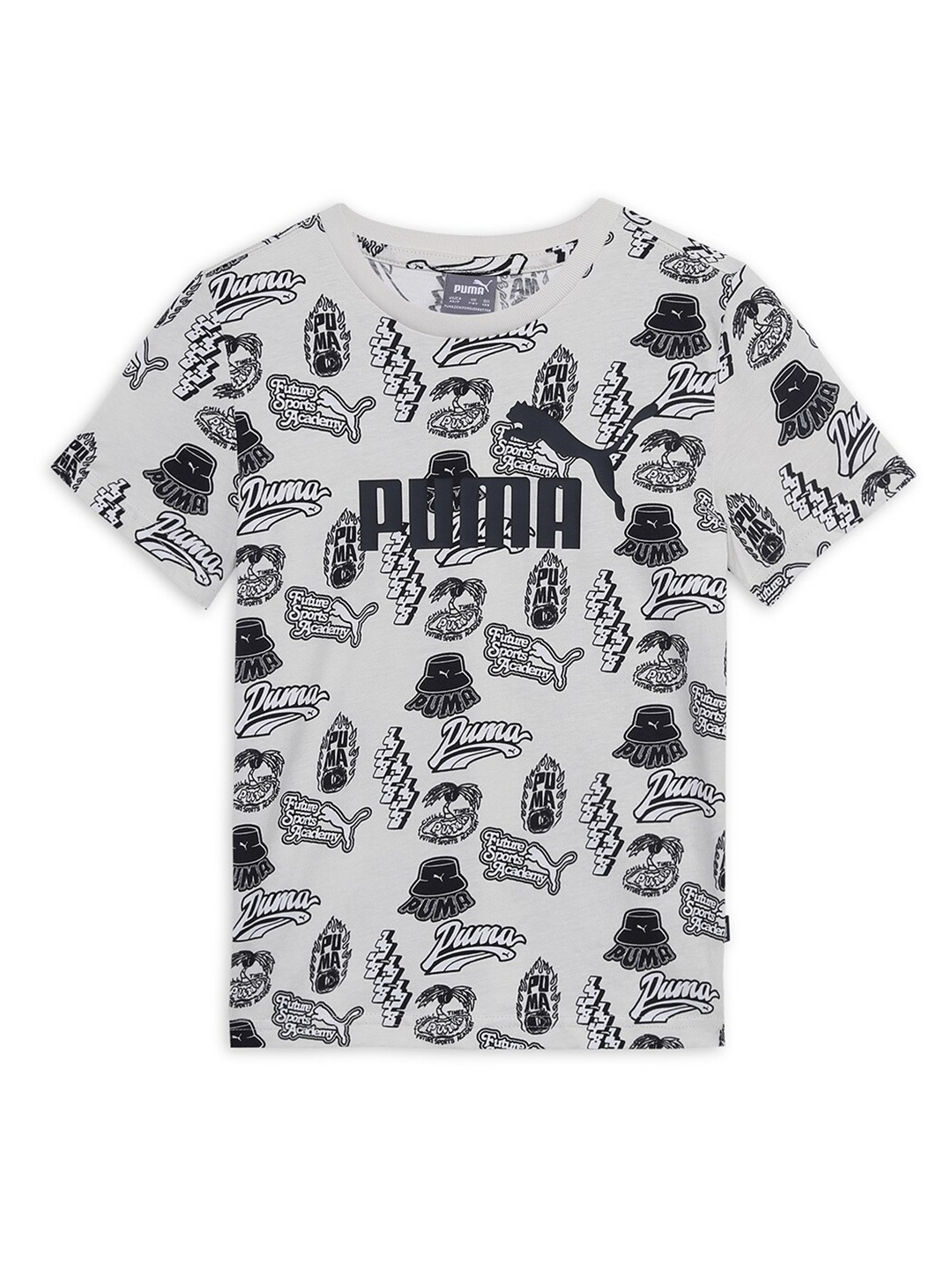 

Puma Boys Mid 90s Youth Graphic Printed Cotton T-Shirt, Grey