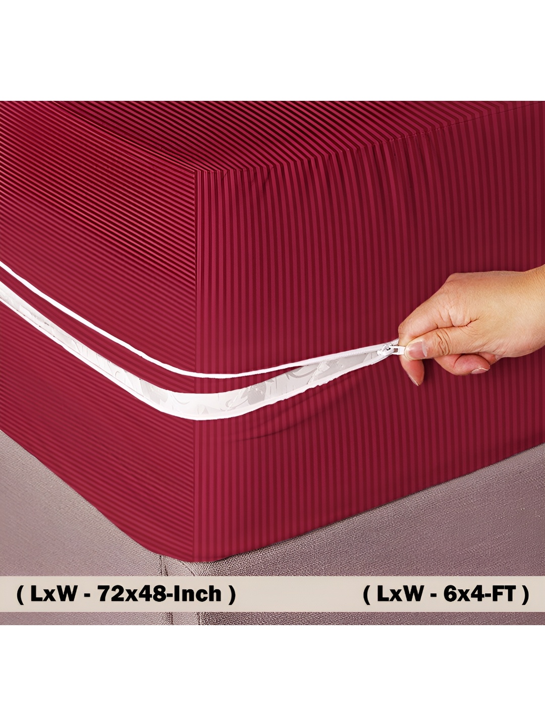 

bsb home Red Single Bed Microfiber Breathable Mattress Protector