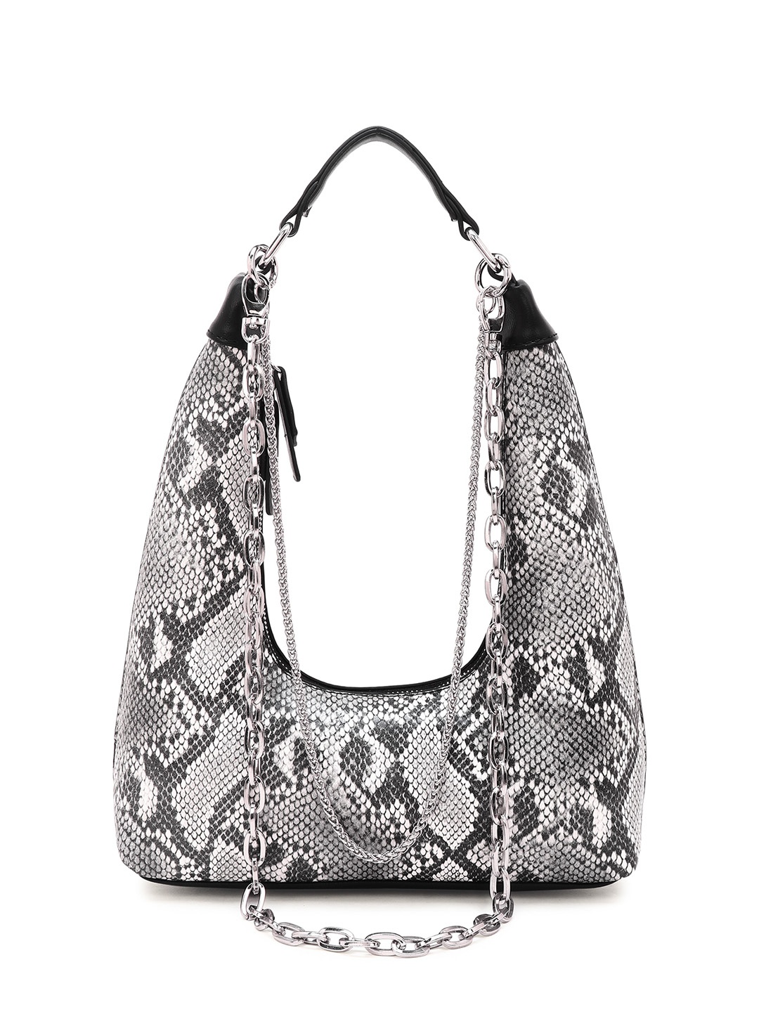 

Guhrl Animal Printed Structured Handheld Bag, Black