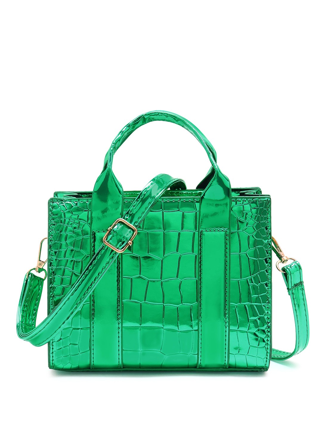 

Guhrl Textured Structured Handheld Bag, Green