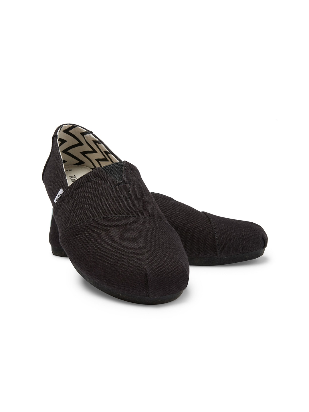 

TOMS Women Textured Canvas Slip-On Sneakers, Black