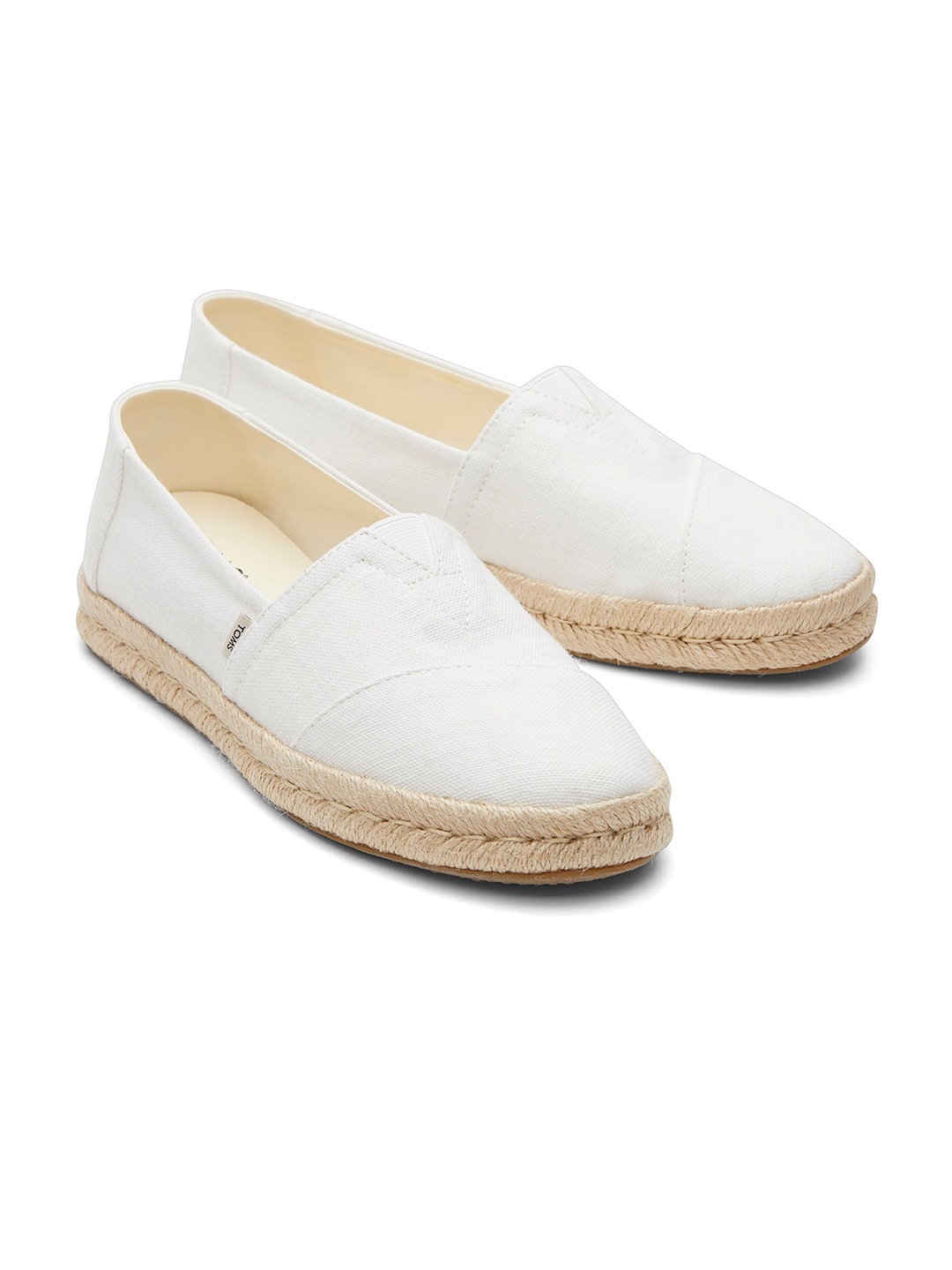 

TOMS Women Round Toe Textile Espadrilles, White