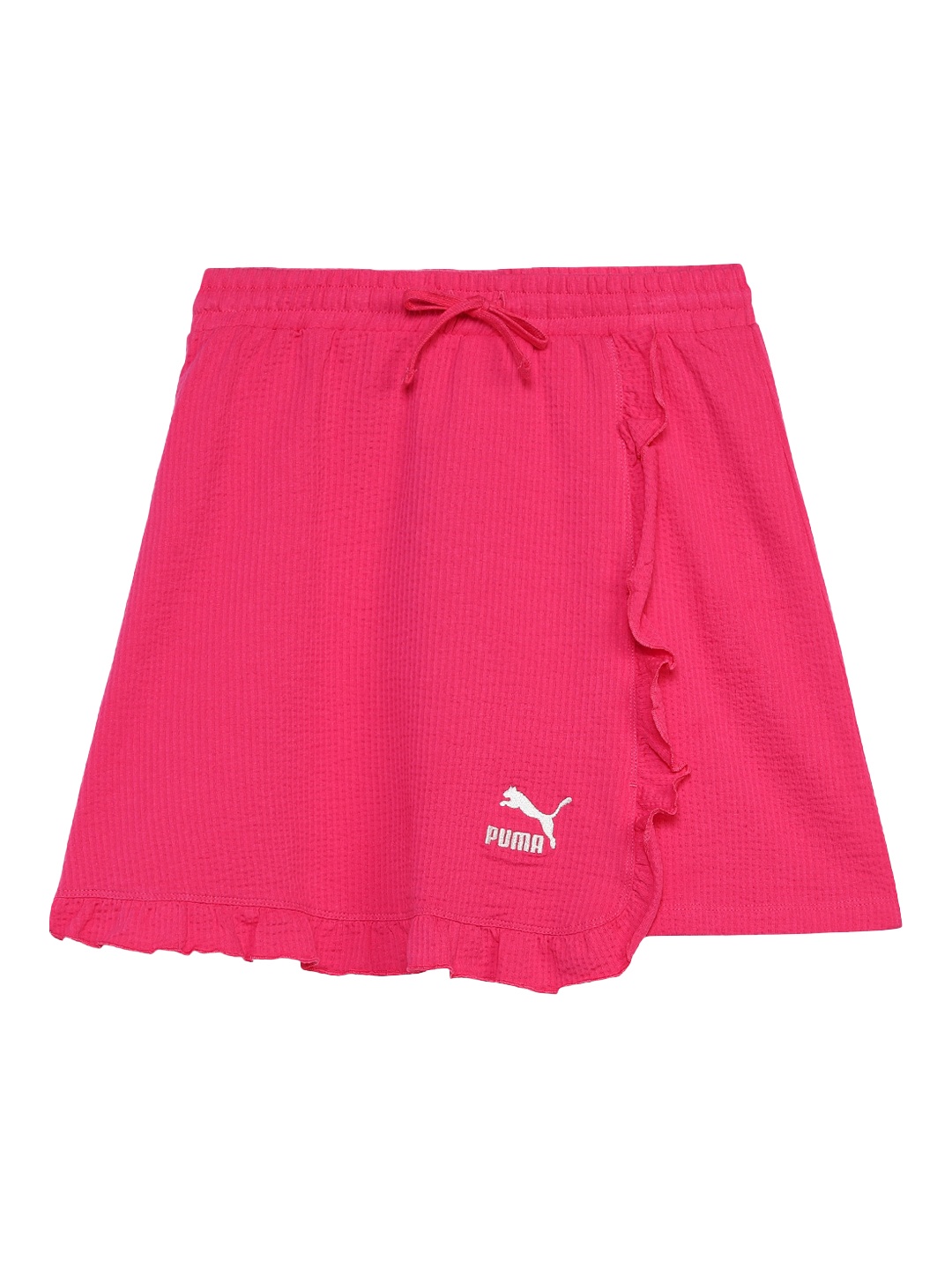 

Puma Ruffles Girls Brand Logo Printed Pure Cotton Mini Skirt, Pink