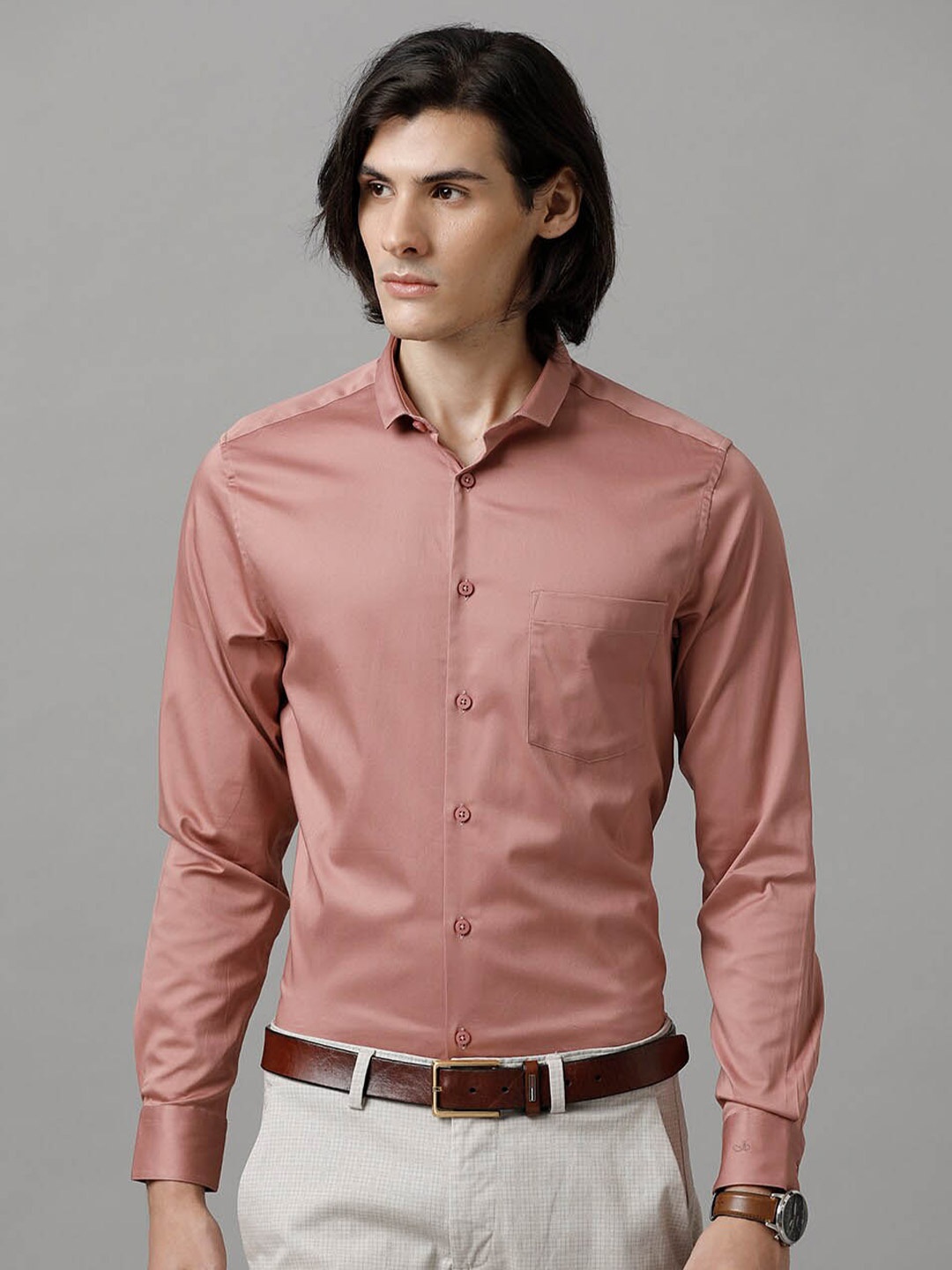 

Aldeno Spread Collar Slim Fit Formal Shirt, Peach