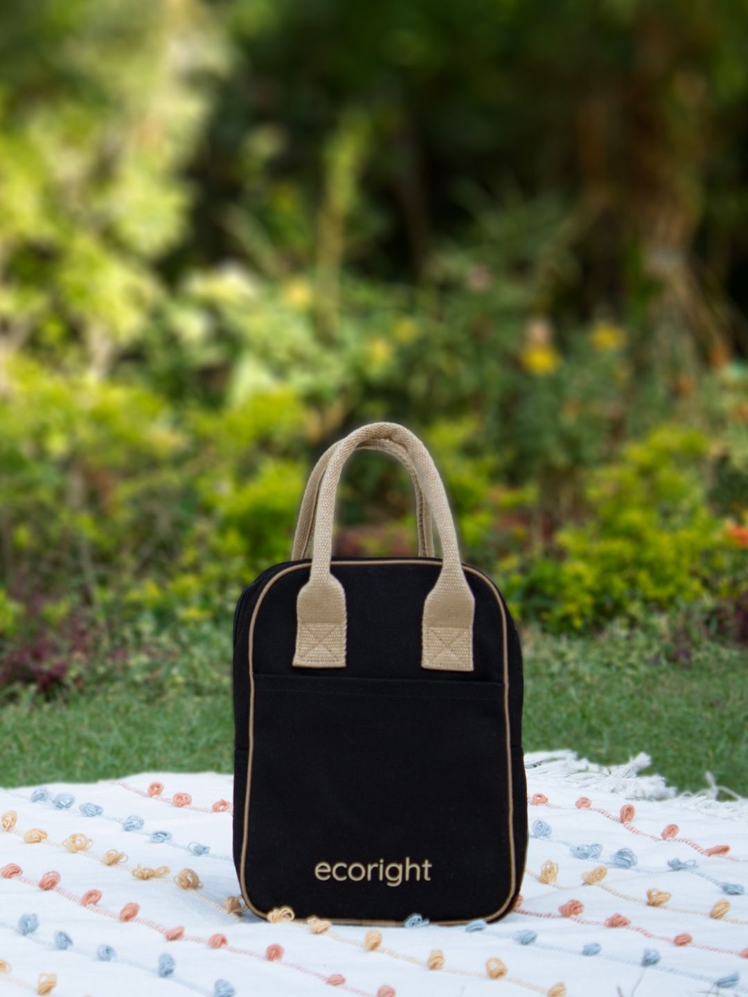 EcoRight Insulated Canvas Lunch Bag, Black