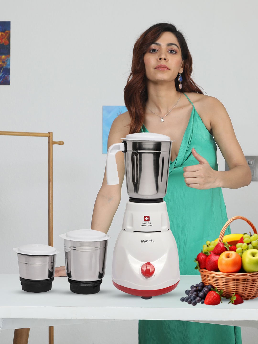 

SWISS MILITARY Nebula Red 550 Watt 3 Jars Mixer Grinder