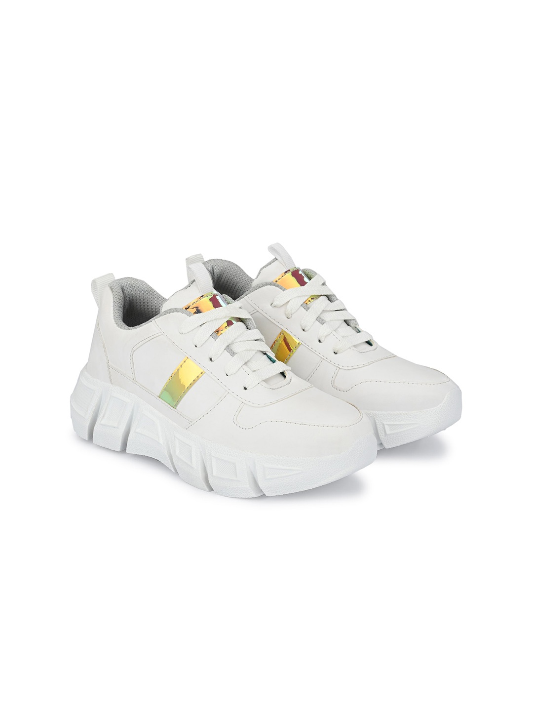 

El Paso Women Striped Lightweight Sneakers, White
