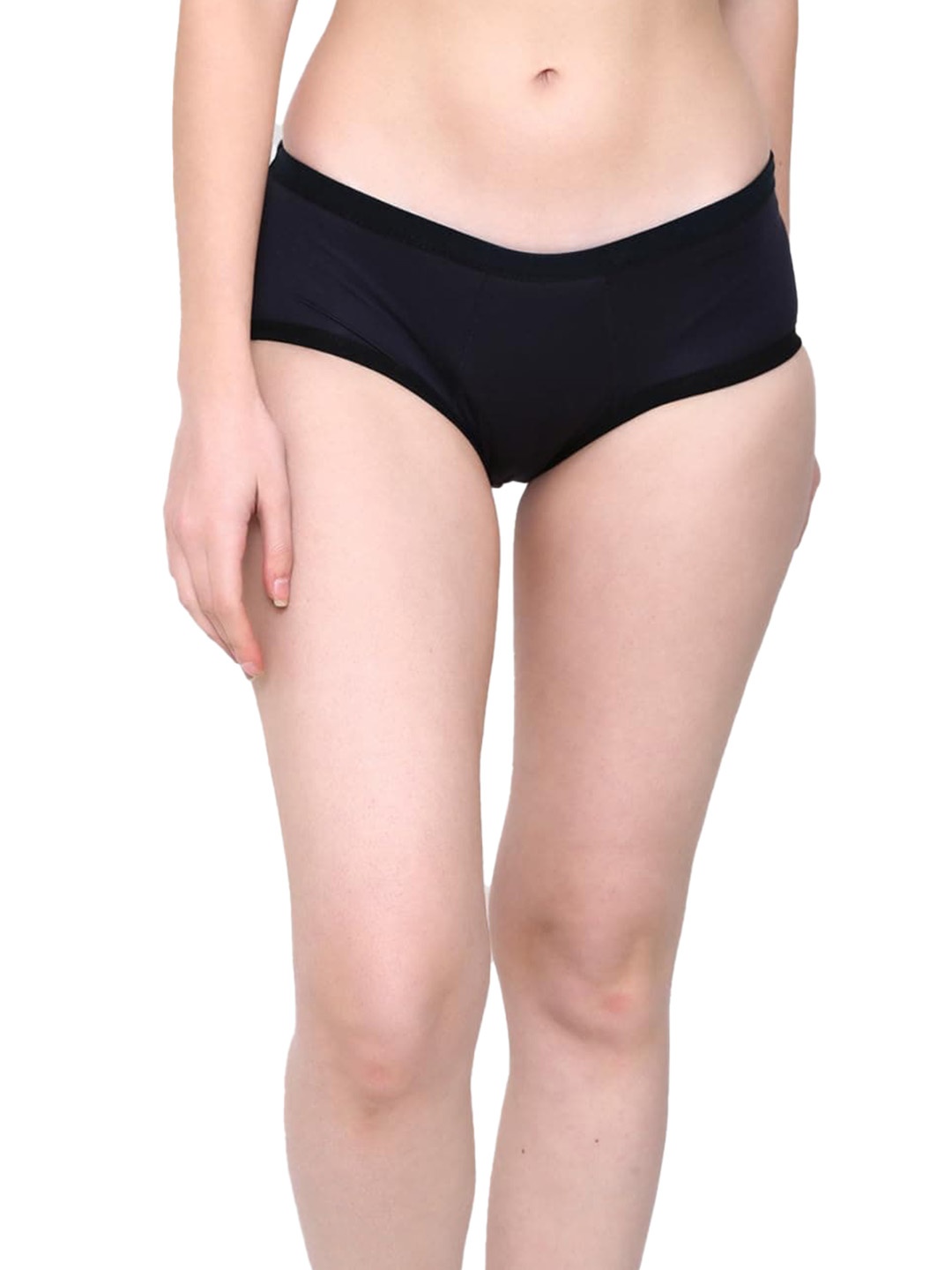 

CareDone Set of 2 Mid-Rise Absorbent Protection Leak-Proof Cotton Hipster Period Briefs, Black