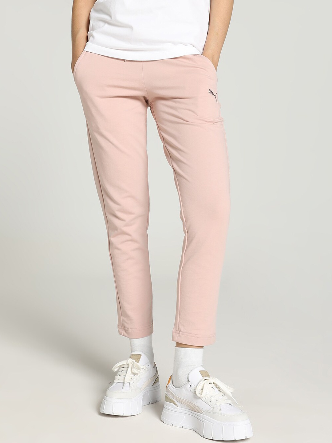 

Puma Women Printed Cotton Slim-Fit 7/8 Track Pant, Pink