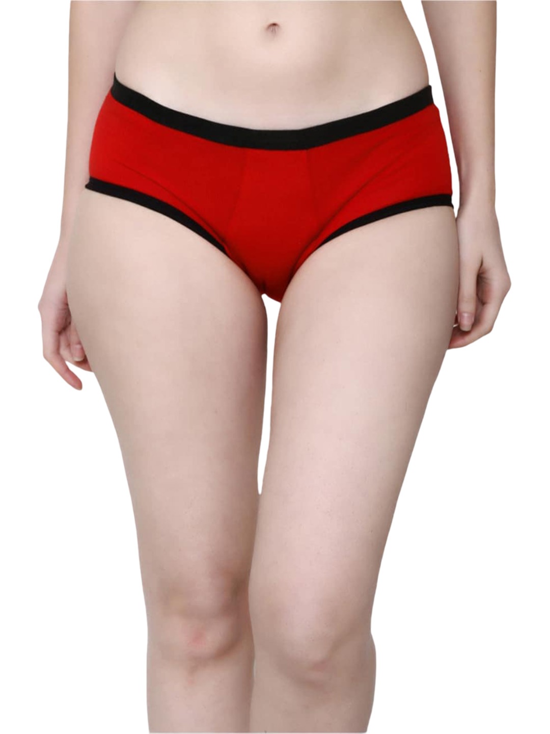 

CareDone Set of 2 Washable and Reusable Mid Rise Leak-Proof Cotton Period Brief, Red