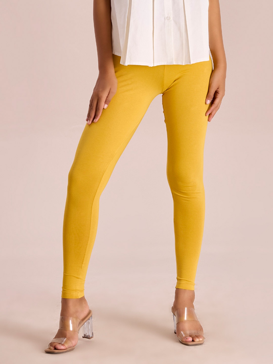 

Go Colors Slim Fit Ankle Length Leggings, Yellow