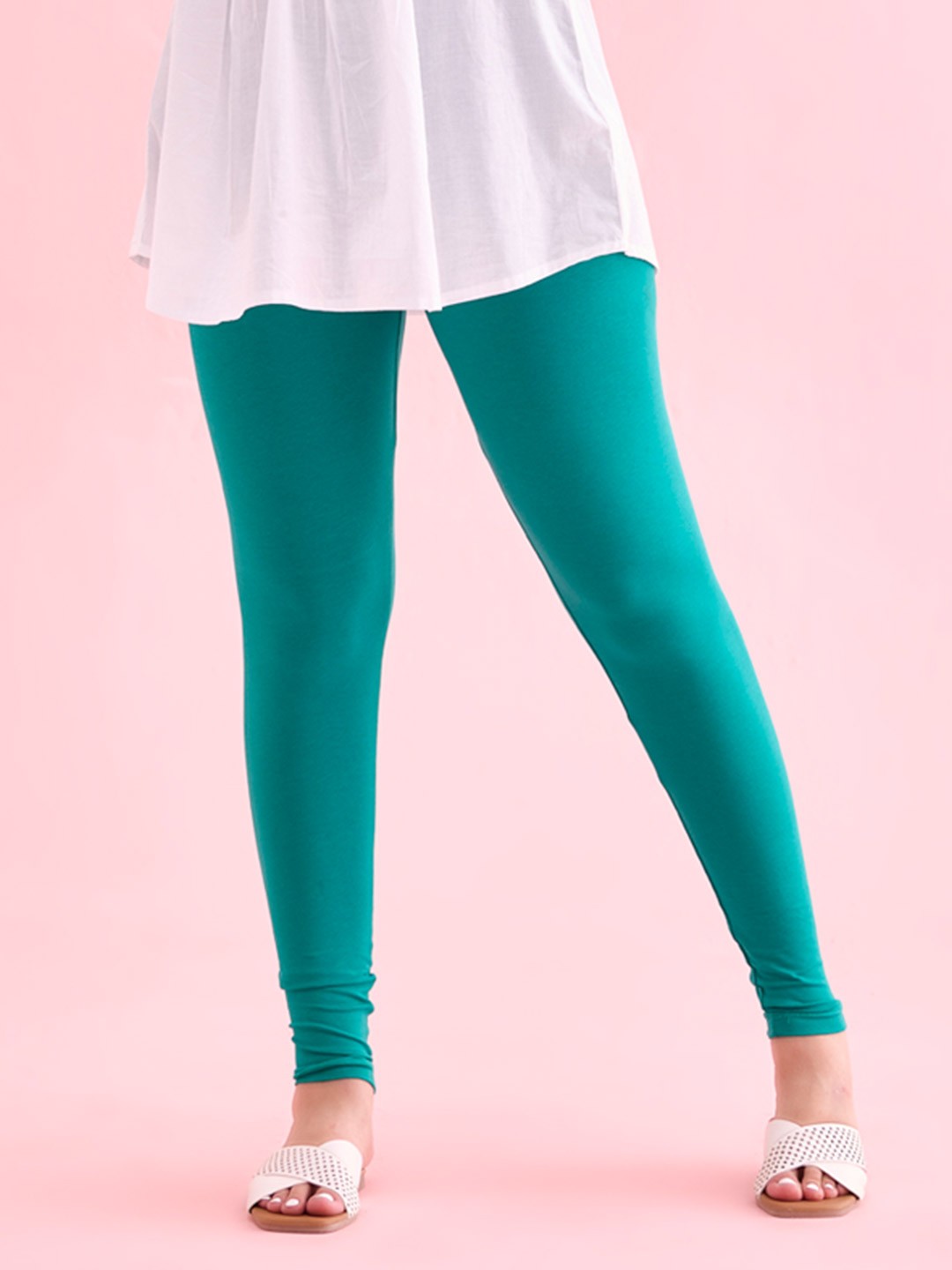 

Go Colors Slim Fit Ankle Length Leggings, Green
