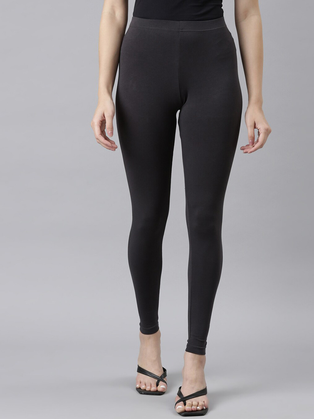 

Go Colors Slim Fit Ankle Length Leggings, Grey