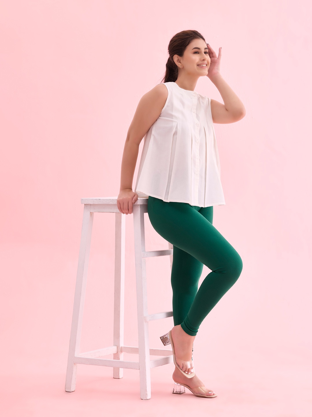 

Go Colors Plus Size Slim-Fit Ankle-Length Leggings, Green