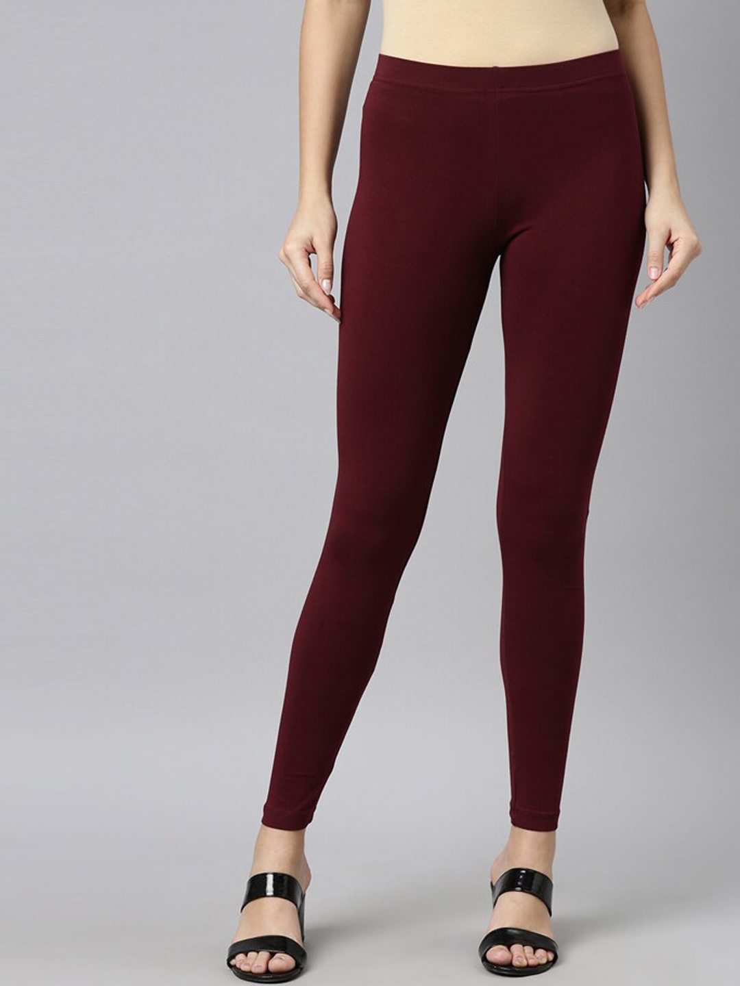 

Go Colors Slim Fit Ankle Length Leggings, Maroon
