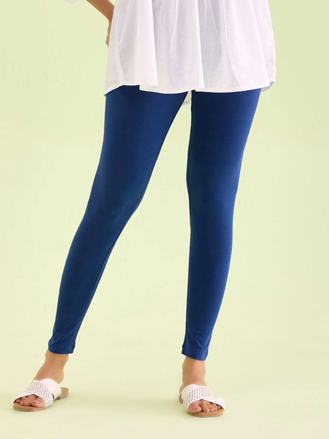 

Go Colors Slim Fit Ankle Length Leggings, Blue